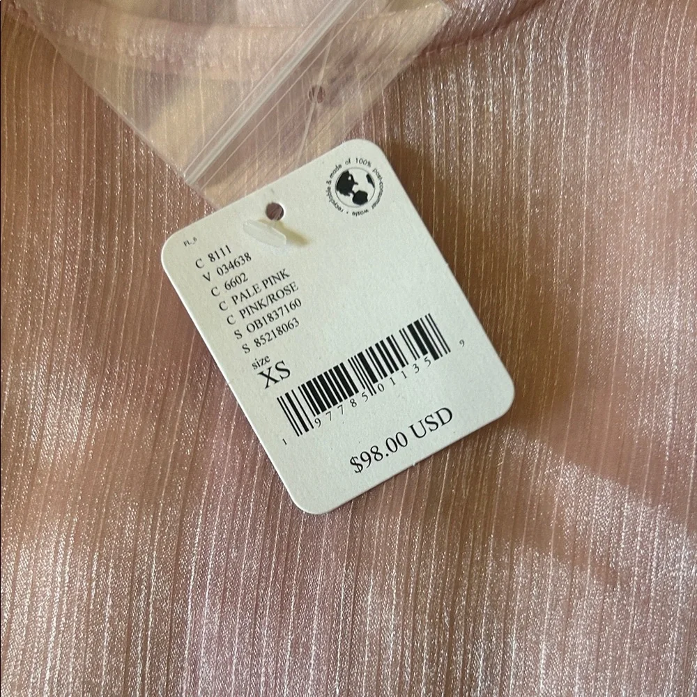 Free People Freya frost top Sheer Blush Pink Long-Sleeve Peasant Top - Picture 7 of 11